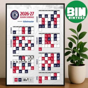 Official Los Angeles Clippers 2026-27 Preseason NBA Schedule Home Decor Poster Canvas