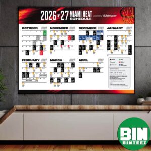 Official Miami Heat 2026-27 Preseason NBA Schedule Home Decor Poster Canvas