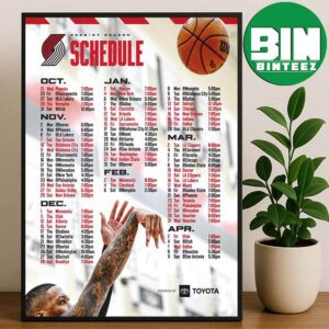 Official Portland Trail Blazers 2026-27 Preseason NBA Schedule Home Decor Poster Canvas