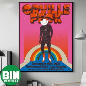Orville Peck at Hollywood Bowl in Los Angeles California September 18 2026 Cosmic Cowboy Rainbow Graphic Tour Poster Concert Souvenir Music Wall Decor