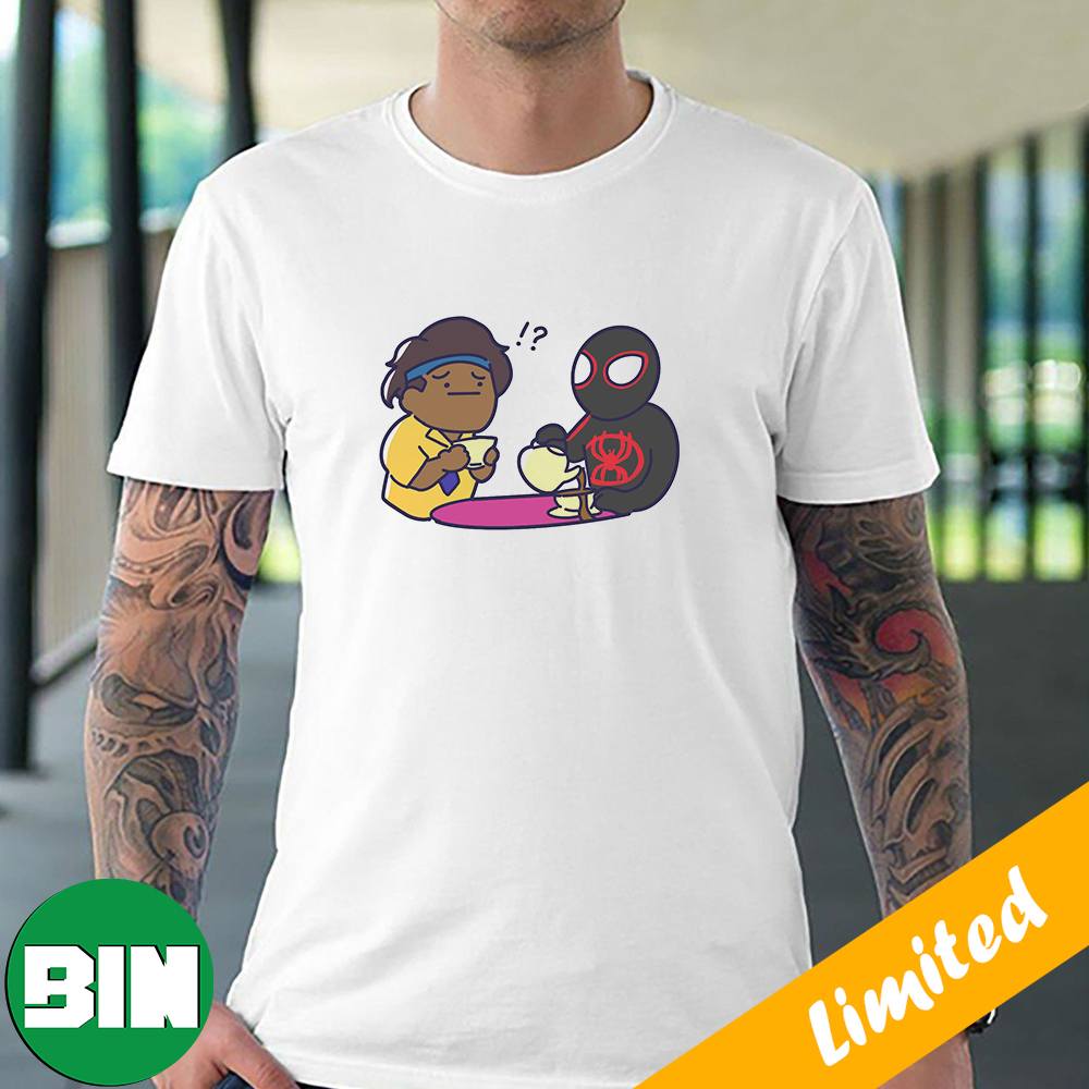 Pavitr Prabhakar and Miles Morales Chai Tea Meme Spider Man Across The SpiderVerse T-Shirt Pavitr Prabhakar and Miles Morales Chai Tea Meme Spider Man Across The SpiderVerse T-Shirt