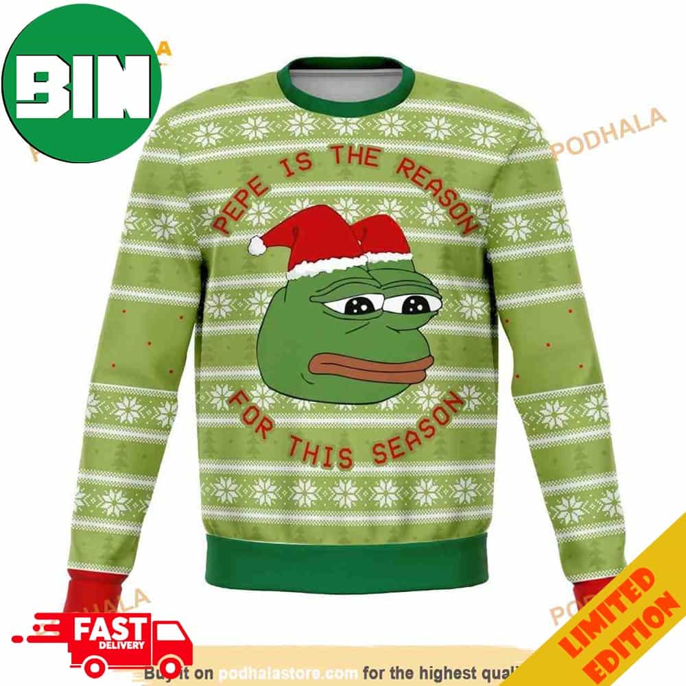 Pepe The Frog Dank 3D Christmas 2023 Holiday Gift Funny Ugly Sweater Pepe The Frog Dank 3D Christmas 2023 Holiday Gift Funny Ugly Sweater