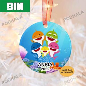Personalized Family Ornament Baby Shark Custom Name Funny Christmas Gifts