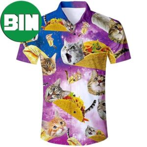 Pink Taco Cat Funny Summer Hawaiian Shirt