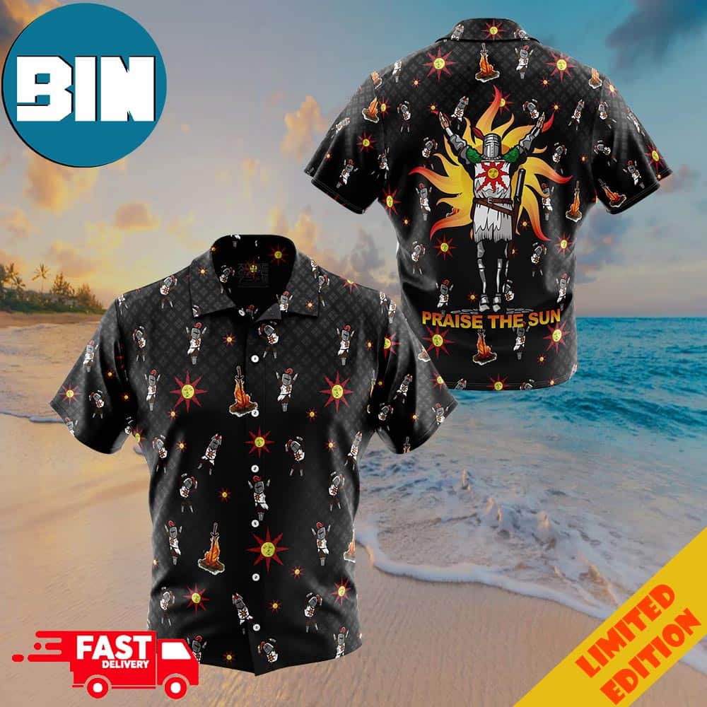 Praise The Sun Pattern Dark Souls Button Up ANIMEAPE Hawaiian Shirt Praise The Sun Pattern Dark Souls Button Up ANIMEAPE Hawaiian Shirt