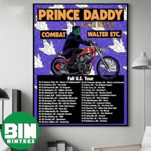 Prince Daddy And the Hyena Fall US Tour 2026 For November And October Dates List With Walter Etc And Combat Decor Poster Canvas