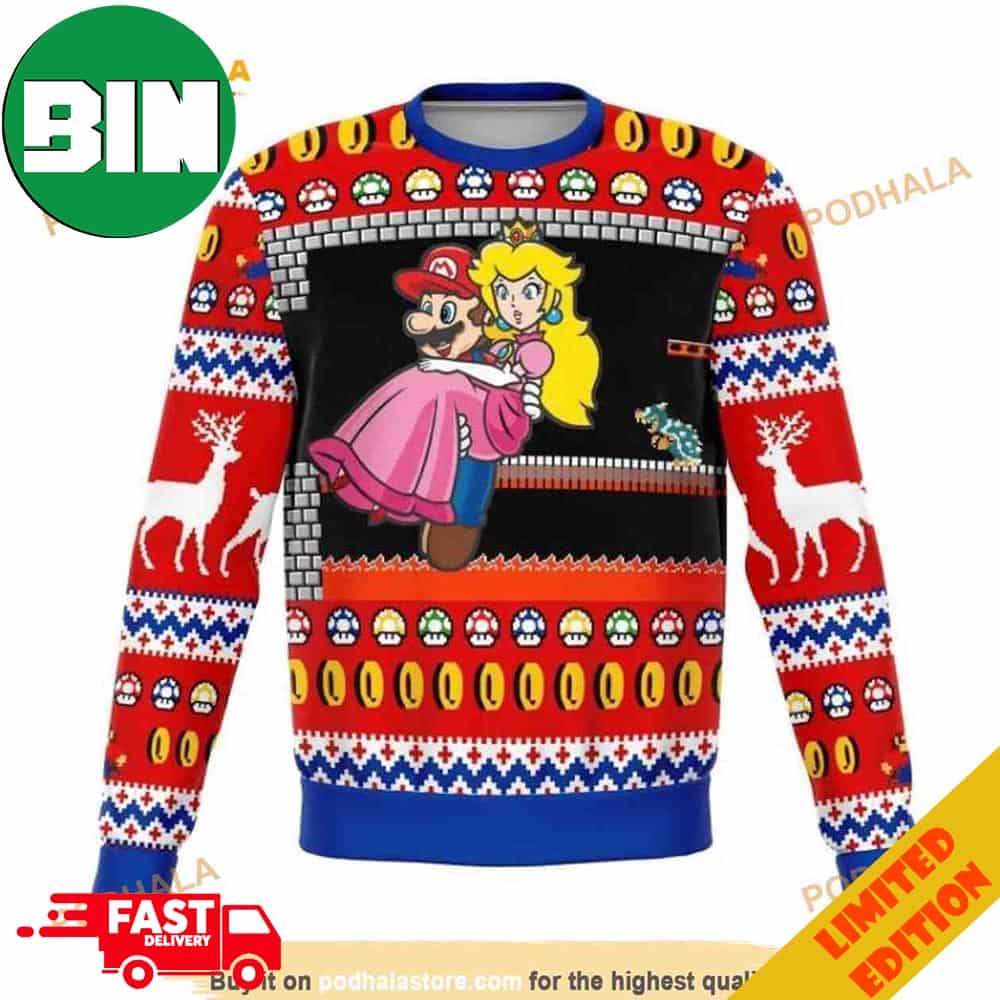 Princess Peach Super Mario Nintendo Holiday 2023 Xmas Gift Ugly Sweater For Men And Women Princess Peach Super Mario Nintendo Holiday 2023 Xmas Gift Ugly Sweater For Men And Women