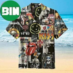 Rock And Roll Band Logo Summer Hawaiian Shirt