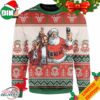 Santa Bob Ross Happy Little Christmas Ugly 3D Sweater