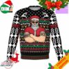 Santa Bob Ross Happy Little Christmas Ugly 3D Sweater