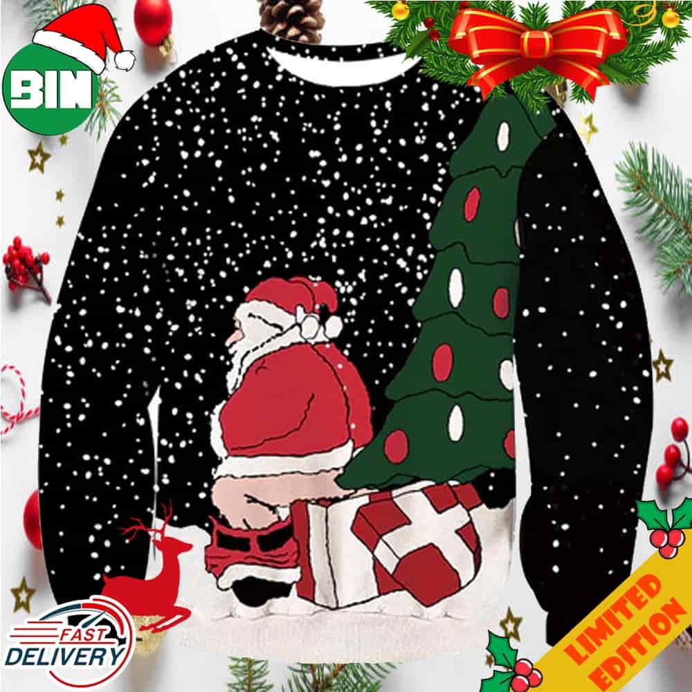 Santa Claus Shit On Gift Funny Ugly Sweater For Men And Women Santa Claus Shit On Gift Funny Ugly Sweater For Men And Women
