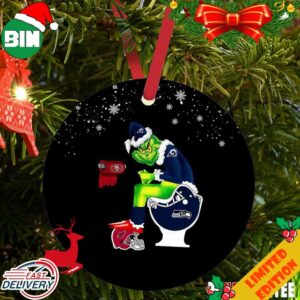 Santa Grinch Los Angeles Rams Toilet Christmas Ornament