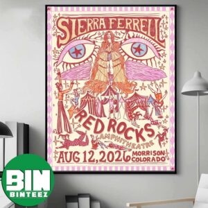 Sierra Ferrell at Red Rocks Amphitheatre in Morrison Colorado August 12 2026 Tour Poster Red Rocks Merch Pop Up Music Wall Art Concert Souvenir