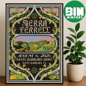 Sierra Ferrell at Santa Barbara Bowl in Santa Barbara California August 6 2026 Gig Poster Music Room Decor Music Lover Gift