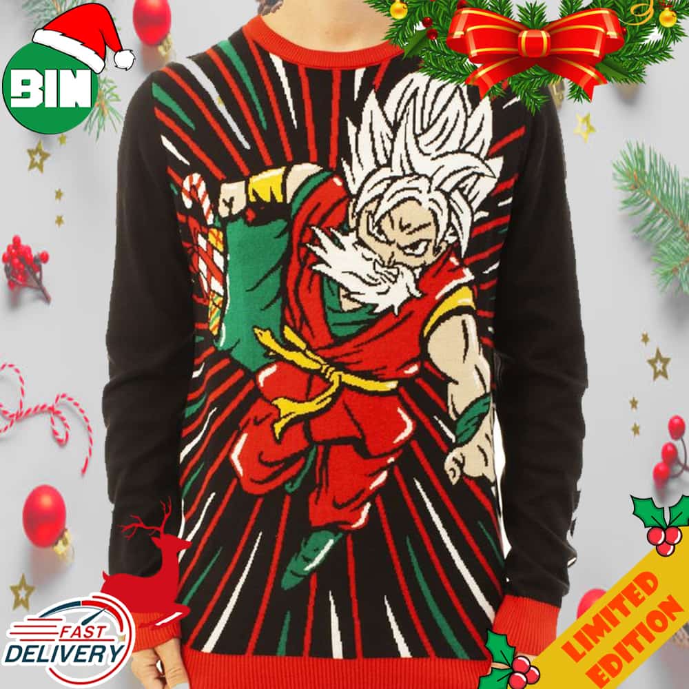 Songoku But Cosplay Santa Claus Christmas 2023 Funny Ugly Sweater Songoku But Cosplay Santa Claus Christmas 2023 Funny Ugly Sweater