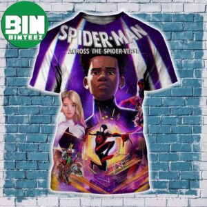 Spider Man Across the Spider Verse Miles Morales Gwen Stacy Across the Spider Verse Movie Poster All Over Print Shirt Summer Vacation Shirt