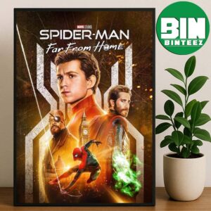 Spider Man Far From Home Tom Holland Jake Gyllenhaal 2019 Marvel Studios Far From Home Movie Poster Art Home Theater Decor