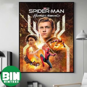 Spider Man Homecoming Tom Holland Zendaya 2017 Marvel Studios Homecoming Movie Poster Art Home Theater Decor