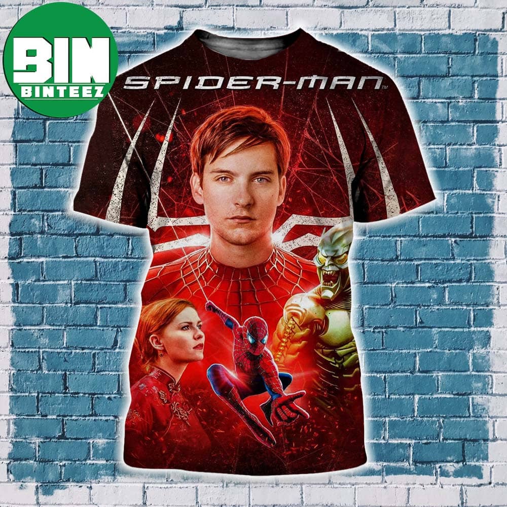 Spider Man Kirsten Dunst 2002 Sam Raimi Spider Man Full Graphic Poster Shirt Streetwear Style Spider Man Kirsten Dunst 2002 Sam Raimi Spider Man Full Graphic Poster Shirt Streetwear Style