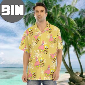 SpongeBob SquarePants Patrick Star Beach Shirt Yellow Hawaiian Shirt