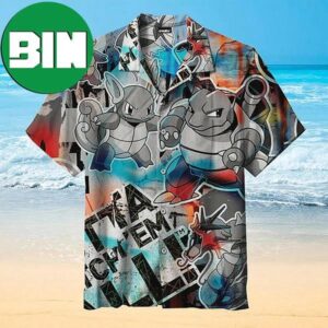 Squirtle Evolution Graffiti Pokemon Summer Hawaiian Shirt
