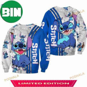 Stitch Blue Comic Book Patterns Disney 3D Ugly Sweater