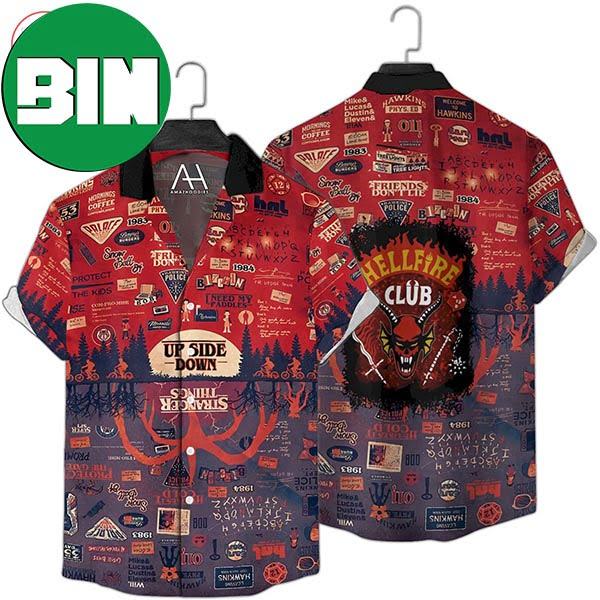 Stranger Things Hellfire Club Up Side Down Summer Hawaiian Shirt Stranger Things Hellfire Club Up Side Down Summer Hawaiian Shirt