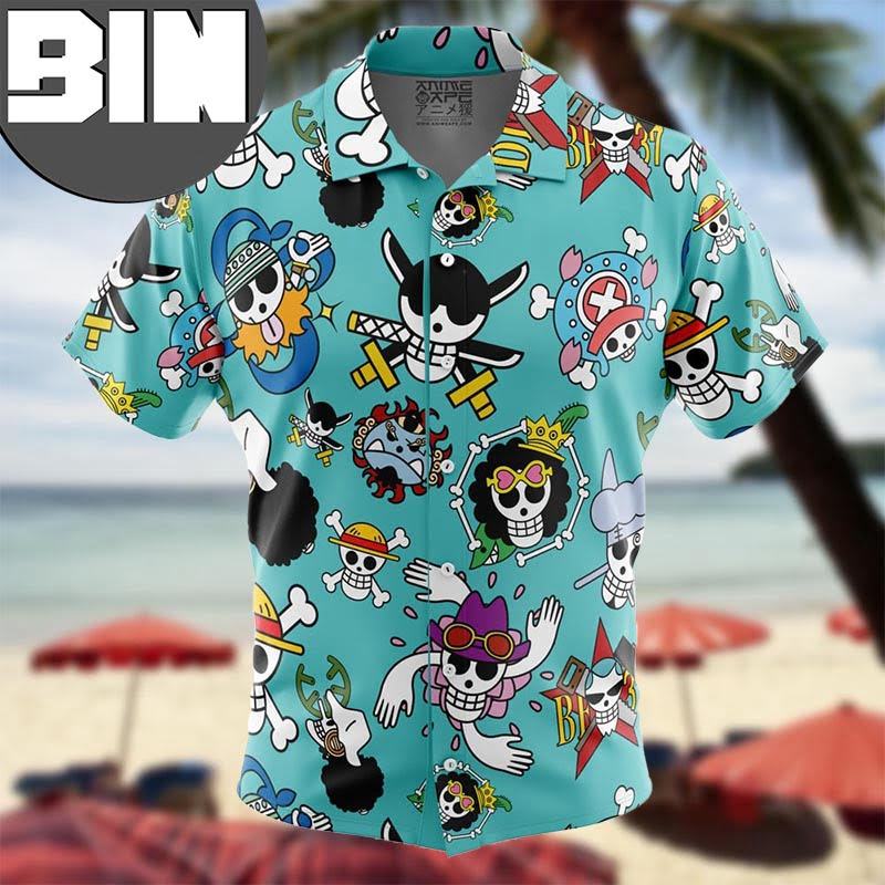 Strawhats Jolly Roger One Piece Anime Hawaiian Shirt Strawhats Jolly Roger One Piece Anime Hawaiian Shirt
