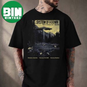 System Of A Down at Suncorp Stadium in Brisbane Australia February 1st 2027 UFO Alien Abduction Forest Graphic Concert Poster Tee Band Tour Merch Gift For Rock Fan