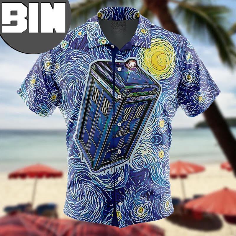 Tardis Starry Night Doctor Who Anime Hawaiian Shirt Tardis Starry Night Doctor Who Anime Hawaiian Shirt