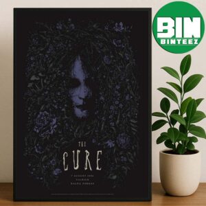 The Cure at Kalnu Parkas Vilnius August 7 2026 Dark Floral Face Graphic Gig Poster Concert Souvenir
