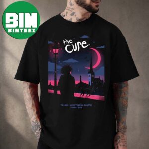 The Cure at Unibet Arena Kvartal in Tallinn Estonia August 9 2026 Gothic Silhouette Night Crescent Moon Art Concert Poster T-Shirt Concert Souvenir Band Tour Merch