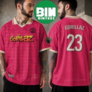 The End Is The Beginning Jamie Hewlett Art Gorillaz x MUNDIAL 2026 Limited Edition Home Pink Color 23 Football Jersey
