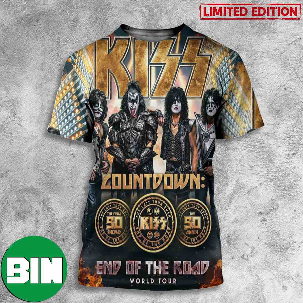 The End Of The Road 2023 World Tour Kiss Heavy Metal Band 3D T-Shirt The End Of The Road 2023 World Tour Kiss Heavy Metal Band 3D T-Shirt