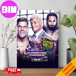 The Grayson Waller Effect WWE Elimination Chamber Perth Cody Rhodes And World Heavyweight Champion Seth Rollins Poster Canvas