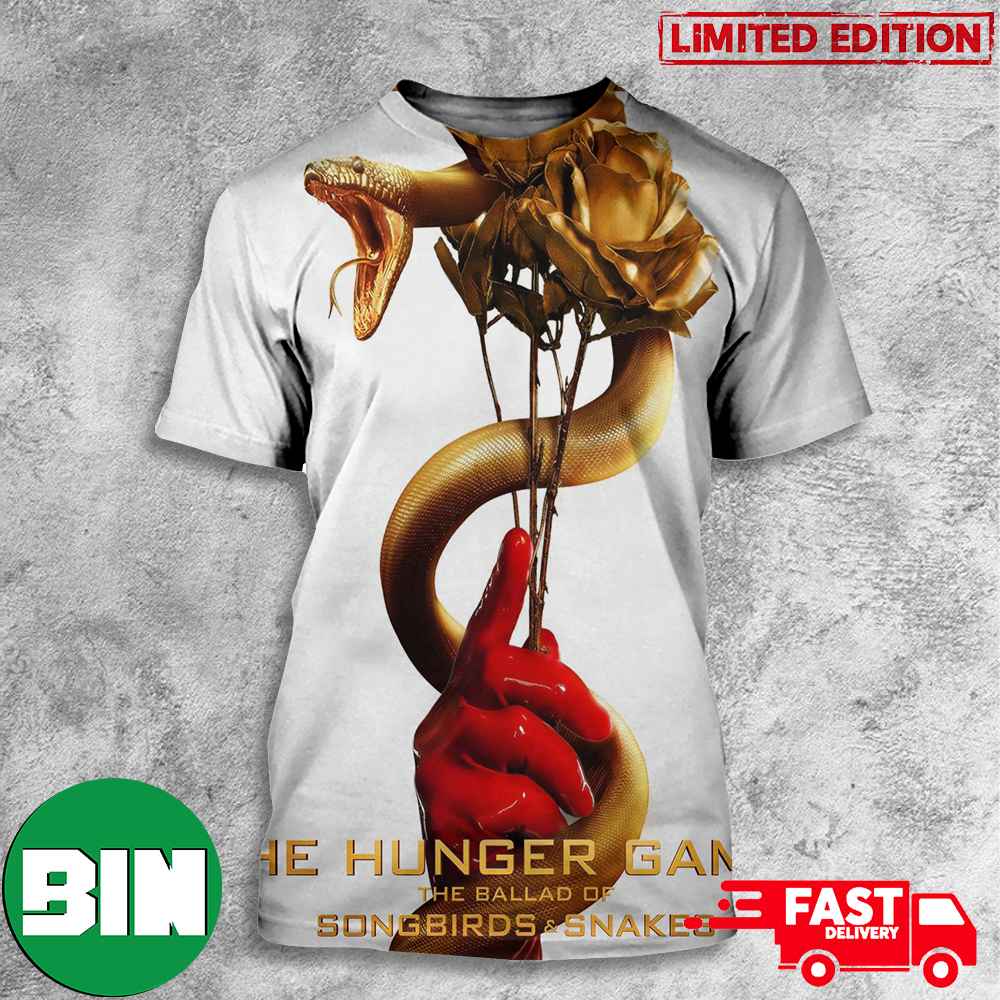 The IMAX Poster For The Hunger Games The Ballad Of Songbirds And Snakes 3D T-Shirt The IMAX Poster For The Hunger Games The Ballad Of Songbirds And Snakes 3D T-Shirt
