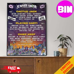 The Lyrical Lemonade Summer Smash 2024 Performance With Cactus Jack Playboi Carti And Chief Keef And Guest Home Decor Poster Canvas
