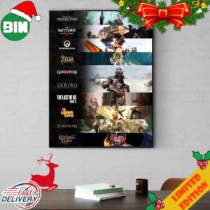 The Past 10 Game Of The Year Winners At The Game Awards 2023 List Poster Canvas