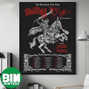 The Perpetual Iron Tour 2026 With Miss May I And Born of Osiris Cities List North America 2026 November 6 To December 19 Decor Poster Canvas
