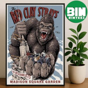 The Red Clay Strays at Madison Square Garden in New York City August 9th 2026 Giant Gorilla Band Graphic Tour Poster Music Room Decor