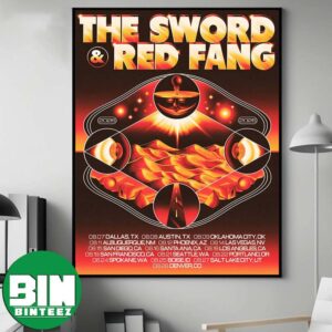 The Sword And Red Fang Tour 2026 Cities List For August 7 To August 28 Home Decor Poster Canvas