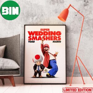 Toad And Mario Super Wedding Smashers Super Mario Bros Movie Home Decor Poster-Canvas