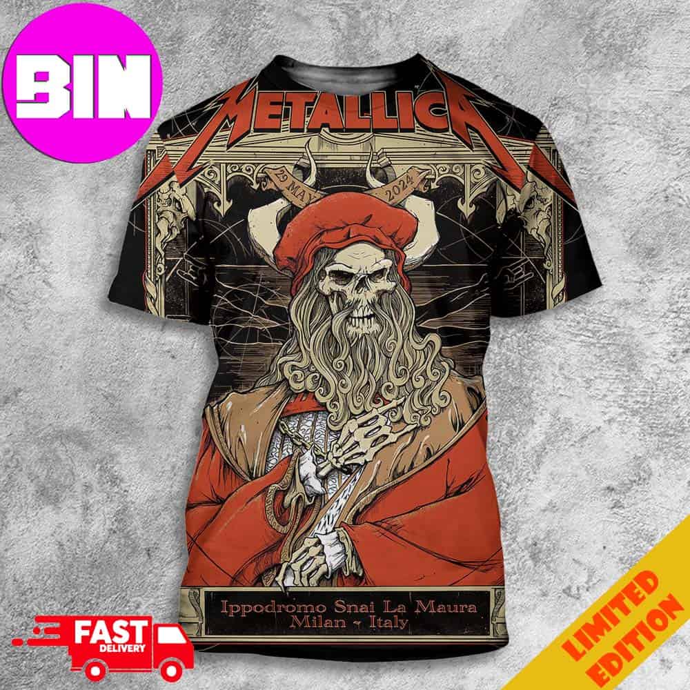 Tonight At Milan First Night Days Milano At Ippodromo Snai La Maura First No Repeat Weekend Of 2024 Metallica M72 Milan Met On Tour May 29 2024 In Italy All Over Print Unisex T-Shirt Tonight At Milan First Night Days Milano At Ippodromo Snai La Maura First No Repeat Weekend Of 2024 Metallica M72 Milan Met On Tour May 29 2024 In Italy All Over Print Unisex T-Shirt