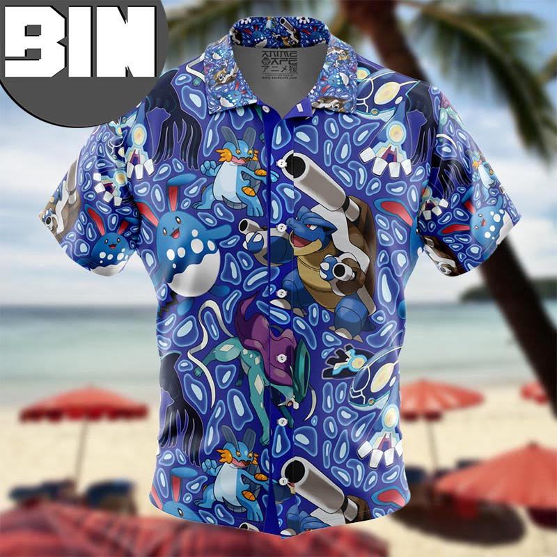 Water Type Pokemon Pokemon Anime Hawaiian Shirt Water Type Pokemon Pokemon Anime Hawaiian Shirt