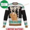 What does the Fox say Funny Anime Ape Holiday 2023 Ugly Christmas Sweater