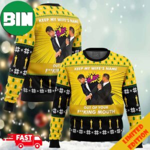 Will Smith Slaps Chris Rock Meme Ugly Christmas Sweater 2023 Anime Ape For Men And Women