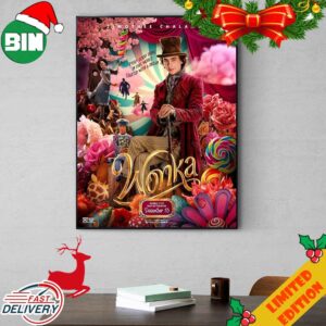 Wonka Starring Timothee Chalamet Miracle Chocolate Factory December 15 2023 Movie Poster Canvas