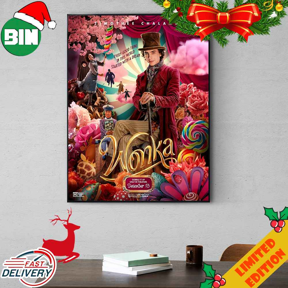 Wonka Starring Timothee Chalamet Miracle Chocolate Factory December 15 2023 Movie Poster Canvas Wonka Starring Timothee Chalamet Miracle Chocolate Factory December 15 2023 Movie Poster Canvas