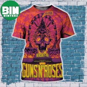World Tour 2026 Guns N Roses Hershey Poster Live Concert At Hersheypark Stadium In Pennsylvania On August 1 2026 All Over Print Shirt