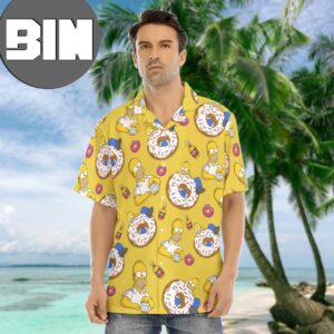Yellow The Simpsons Homer Vacation Shirt Hawaiian Shirt